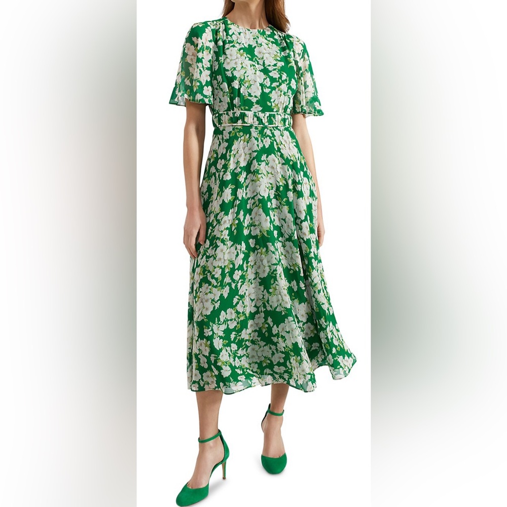 Hobbs Bronwyn Floral Print Silk Midi Dress